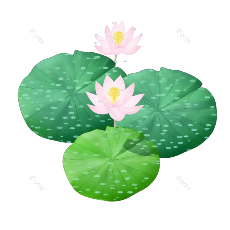 叶子图片,元素元素,卡通PNG,荷花免抠素材